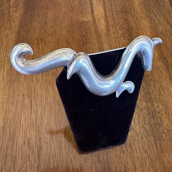 Taxco Sterling Silver Brooch Vintage Modernist Freeform Abstract Signed TJ-14 - Picture 4 of 12